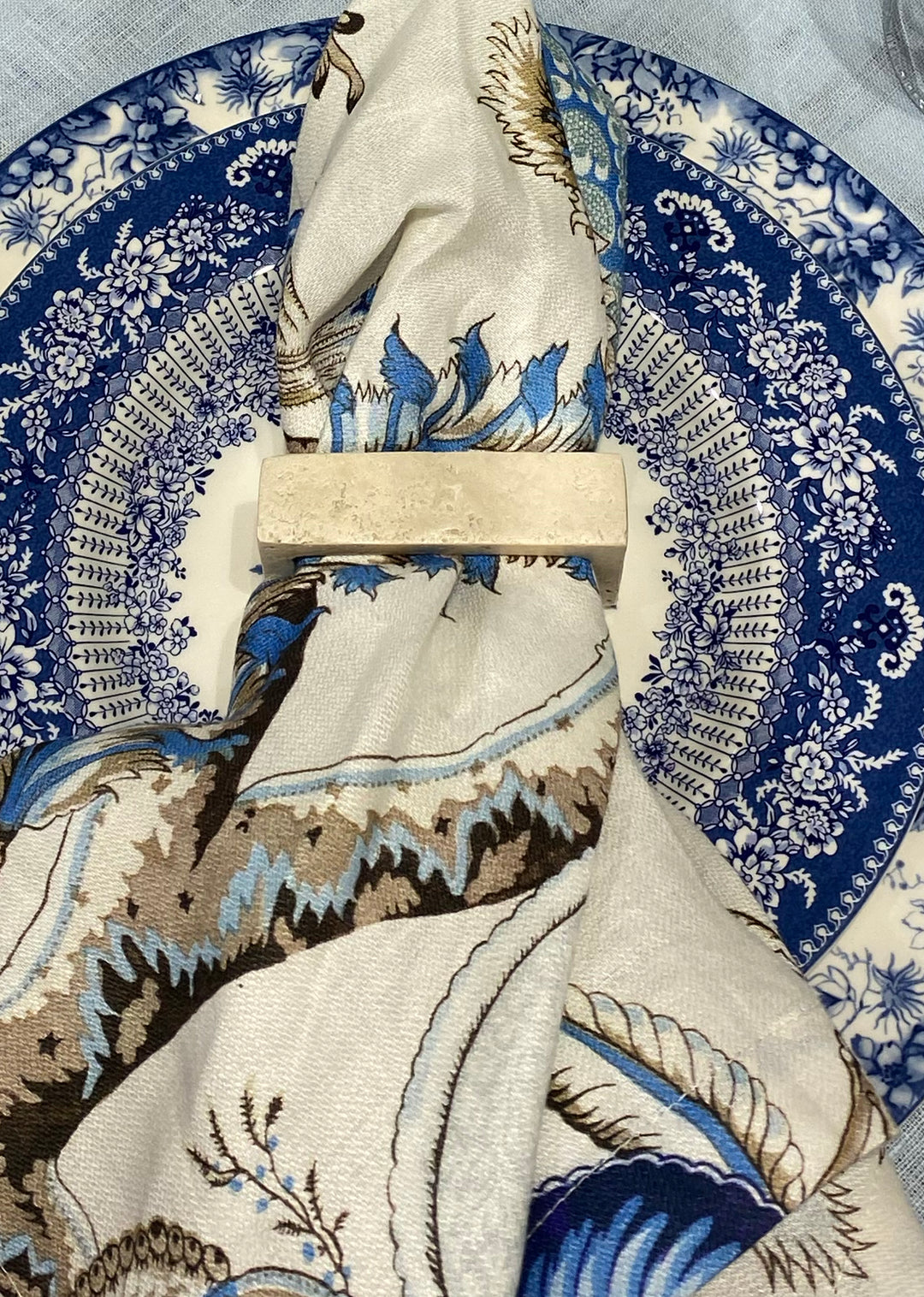 Travertine Napkin Ring, Set of 4