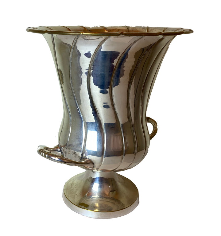 Vintage Silverplate Fluted Ice Bucket / Wine Cooler
