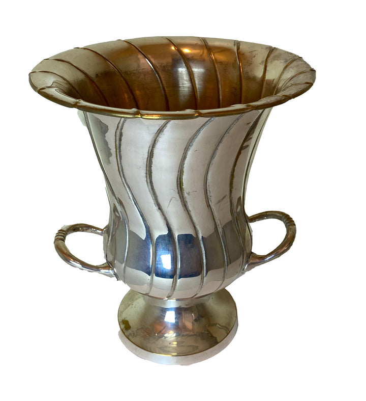 Vintage Silverplate Fluted Ice Bucket / Wine Cooler