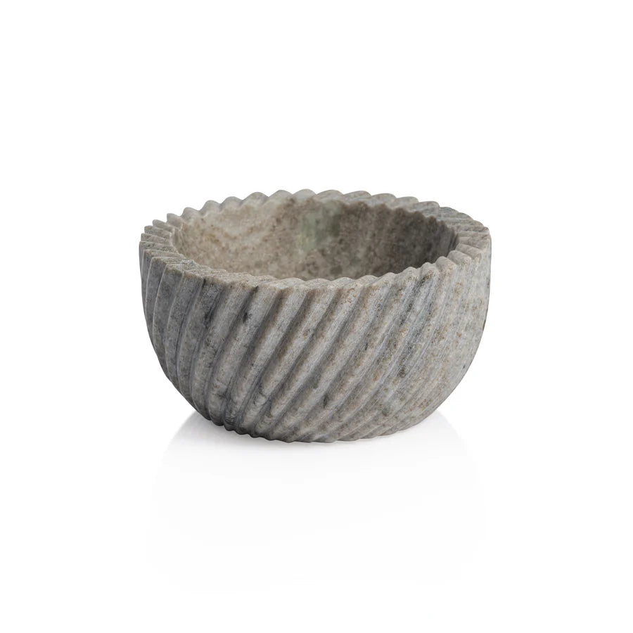 Whispering Ribbed Marble Bowl