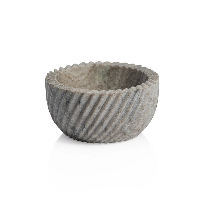 Whispering Ribbed Marble Bowl