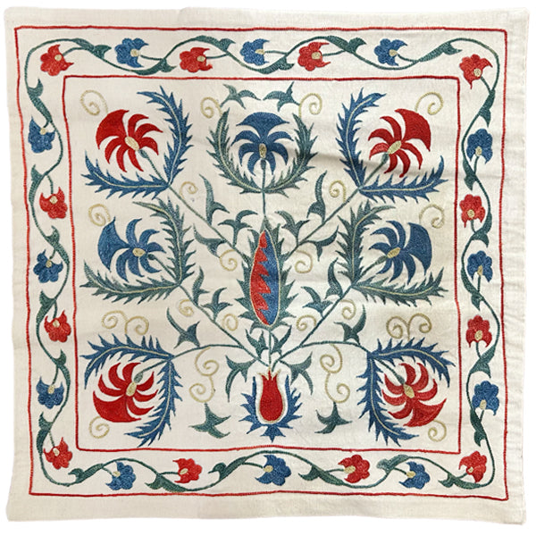 Antique Silk Suzani Square Pillow
