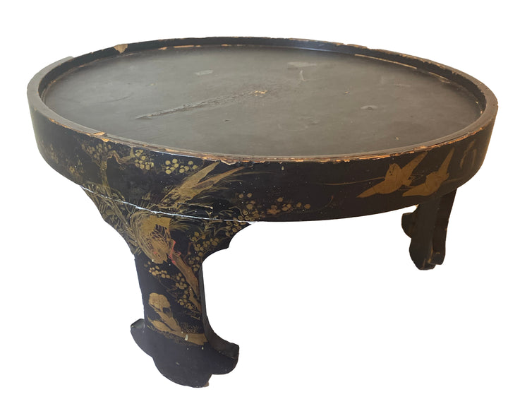 Set of Three Vintage Asian Black Lacquer Display Stands