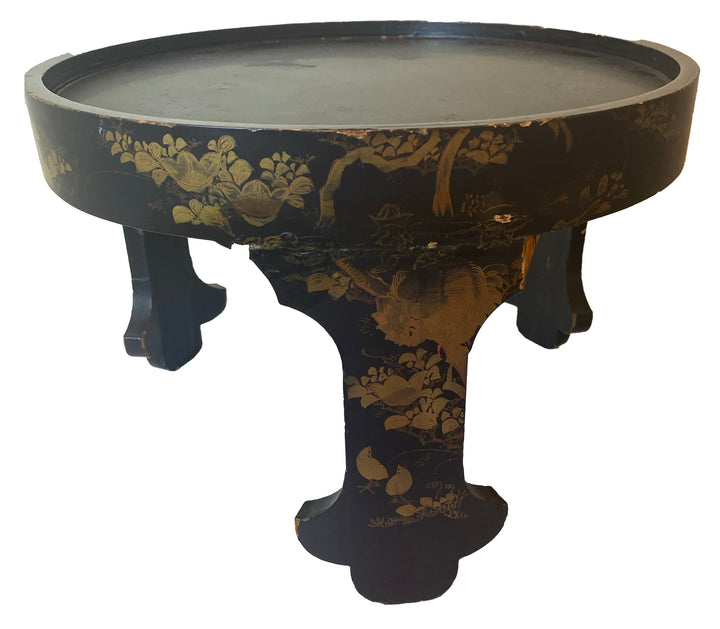Set of Three Vintage Asian Black Lacquer Display Stands