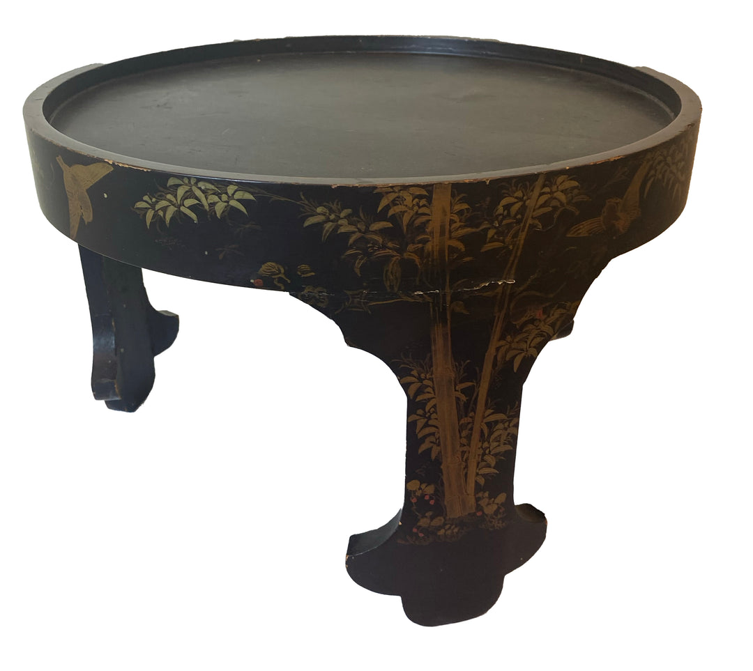 Set of Three Vintage Asian Black Lacquer Display Stands