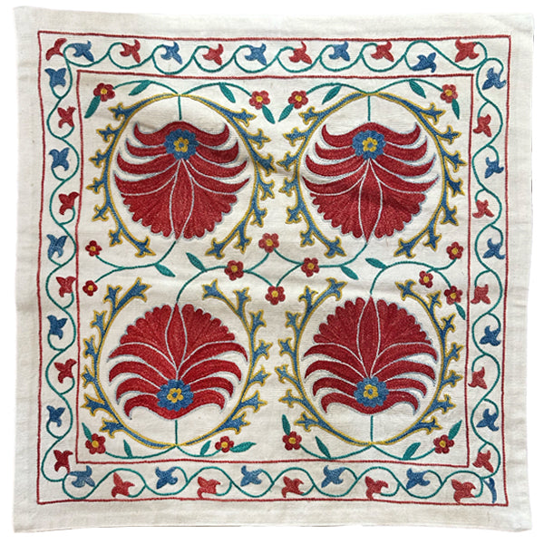 Antique Silk Suzani Square Pillow