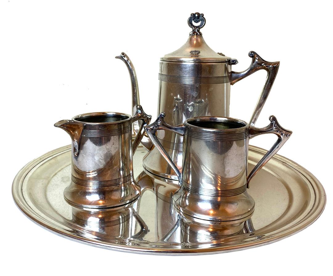 Vintage Silverplate Tea Set with Tray