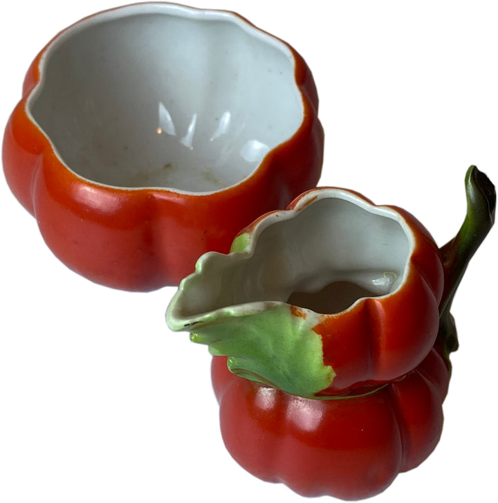 Antique Royal Bayreuth Tomato Sugar & Creamer Set