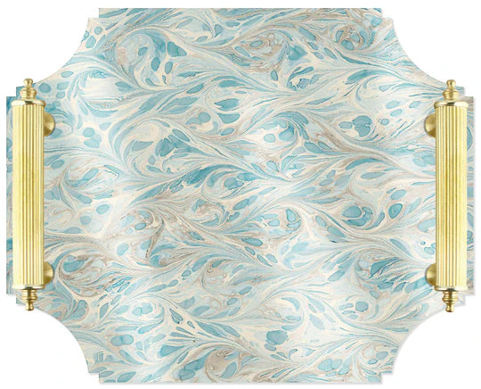 Blue Marbelized Acrylic Tray