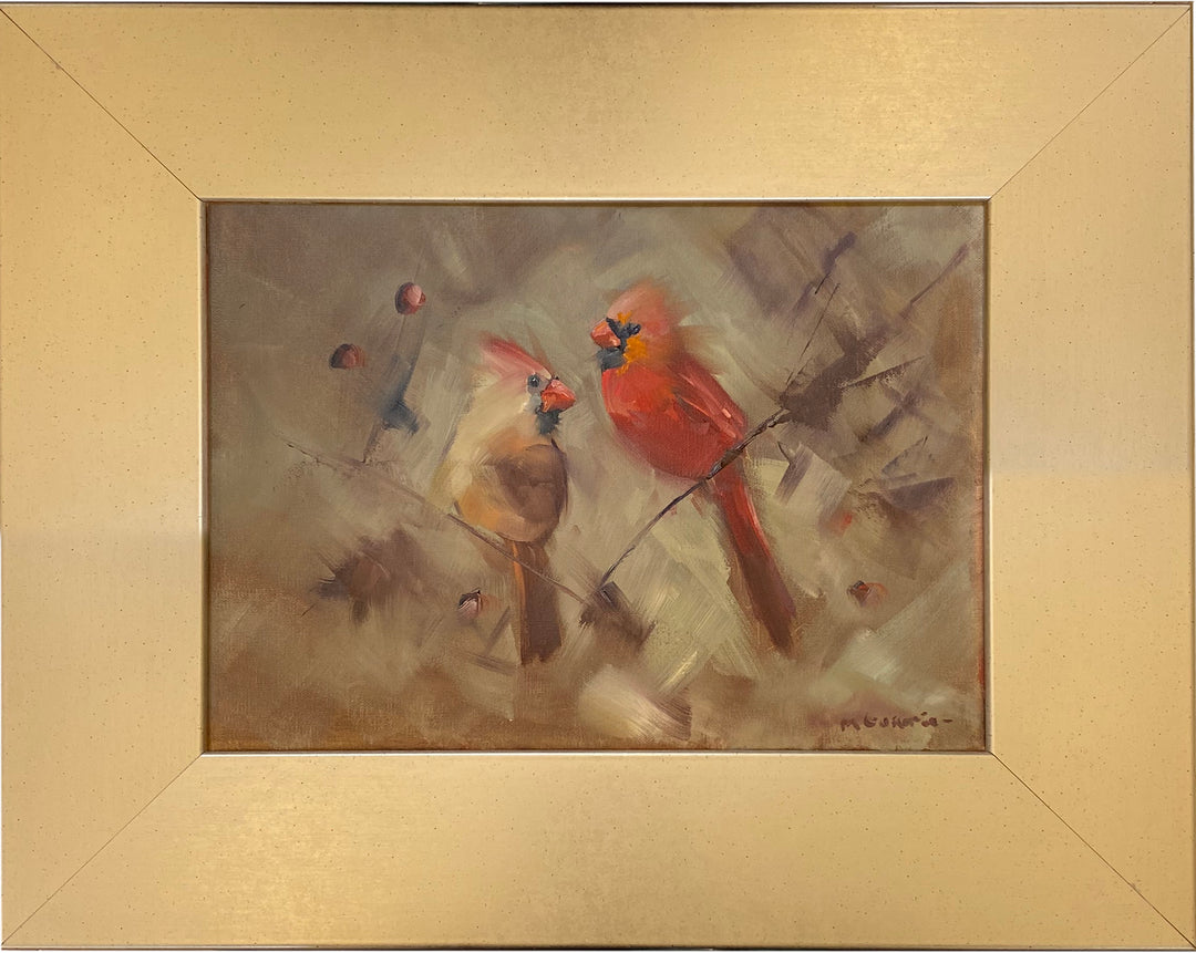 Original Oil by Mary Beth Gaiarin - "Two Cardinals"