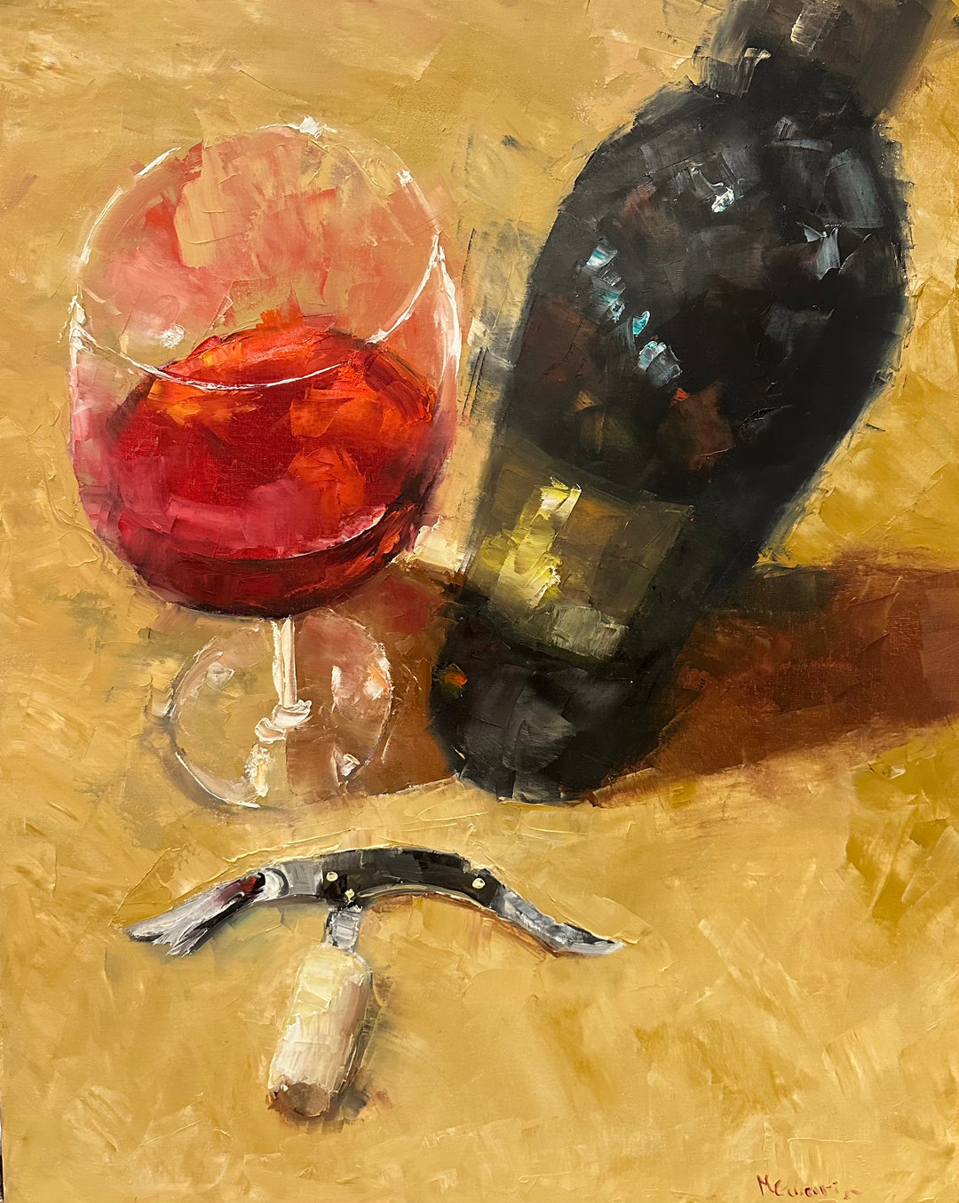 Original Oil by Mary Beth Gaiarin - "Wine Tasting"