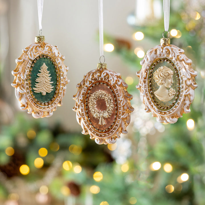 Framed Cameo Glass Ornament