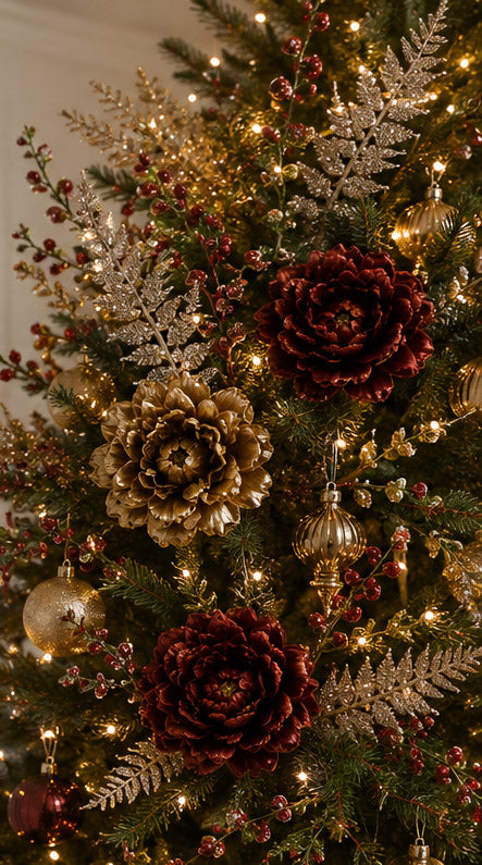 Sequin Fern Spray - 32"