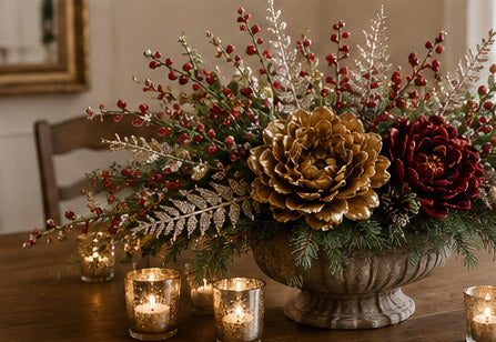 Sequin Fern Spray - 32"