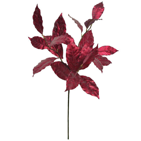 Metallic Laurel Spray – Burgundy