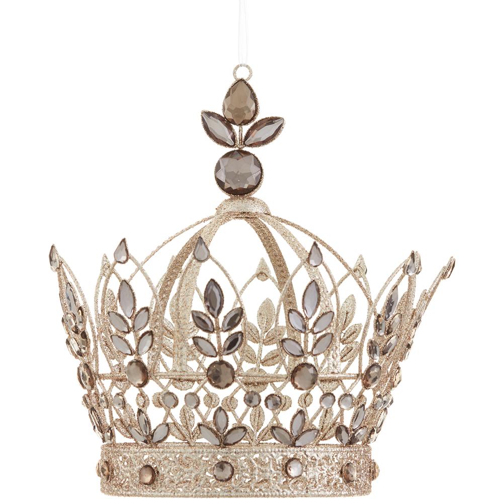 Gold Jeweled Crown Ornament