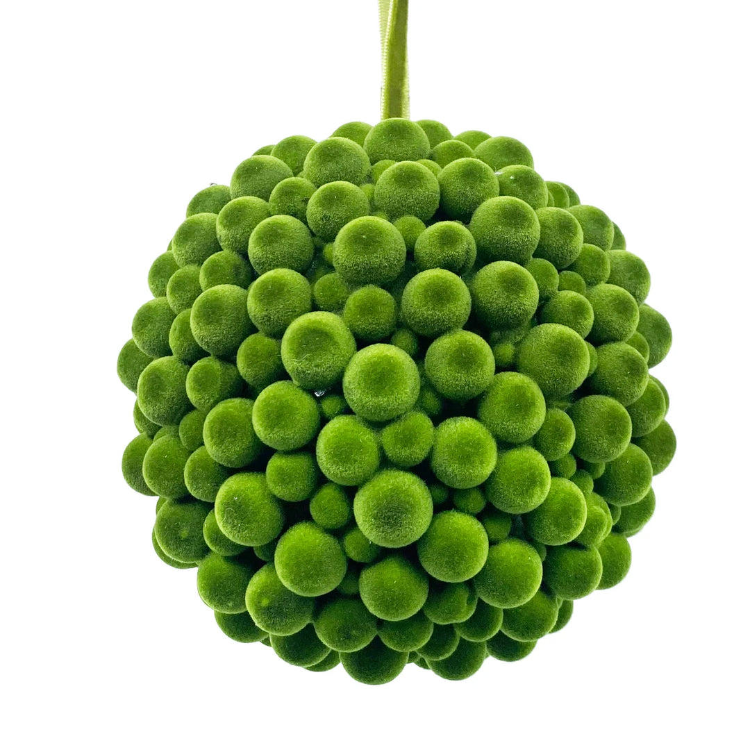 Green Flocked Kissing Ball - 5"