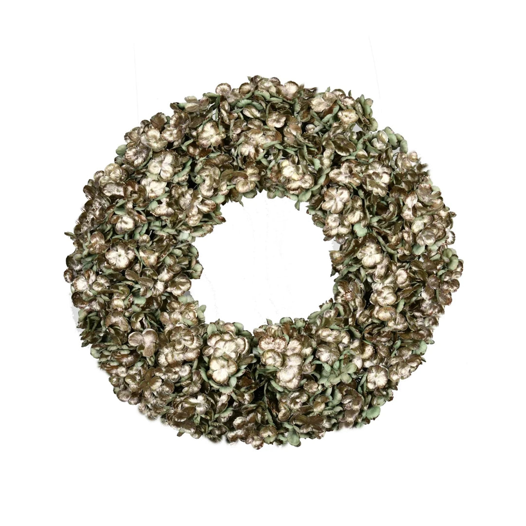 Glittered Hydrangea Wreath – 24" Diameter