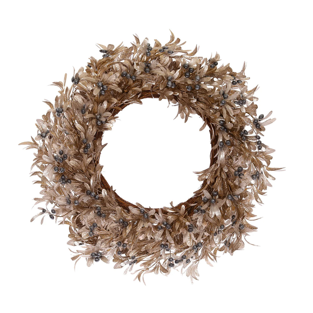 Gold Mistletoe Wreath – 24" Diameter