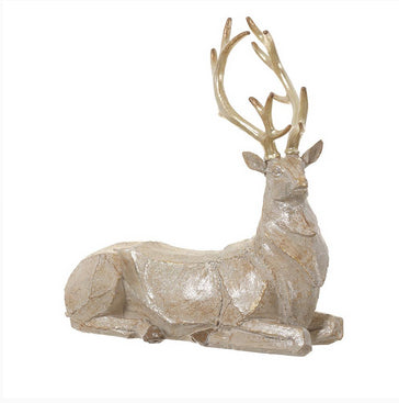 Seated Glittered Reindeer