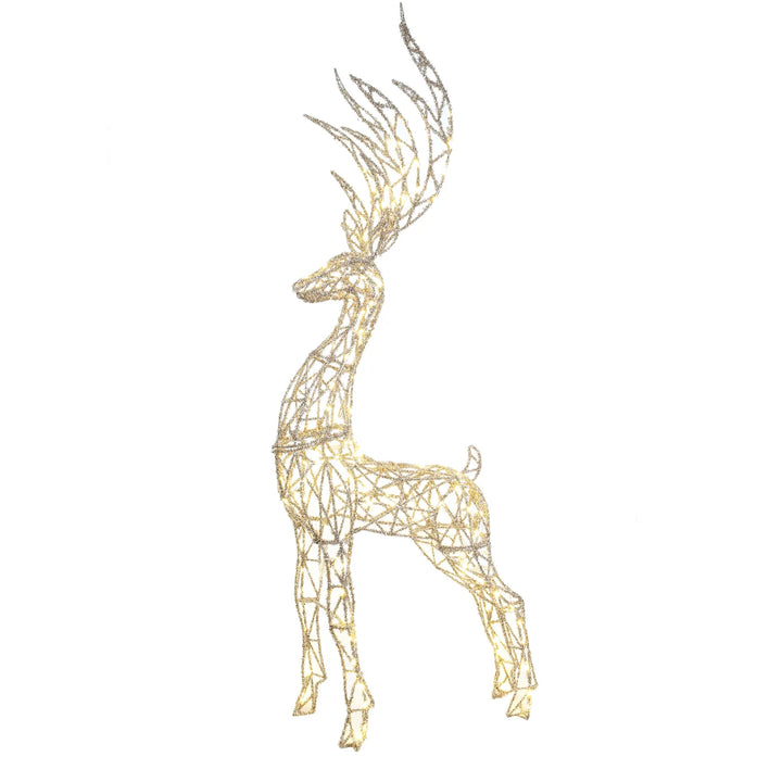 Illuminated Glitter Wire Deer – Standing & Grazing