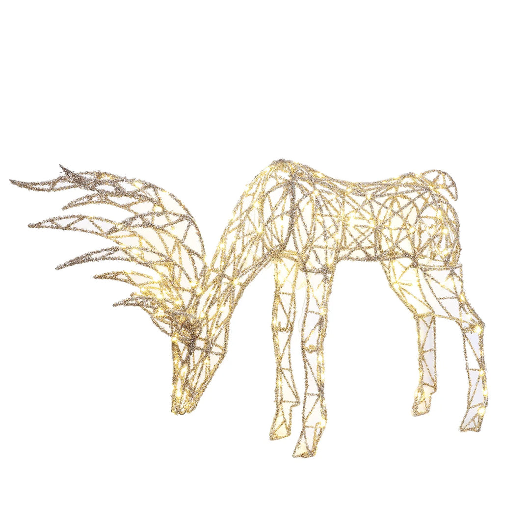 Illuminated Glitter Wire Deer – Standing & Grazing