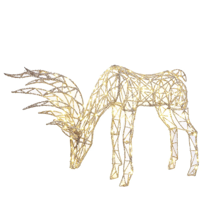 Illuminated Glitter Wire Deer – Standing & Grazing