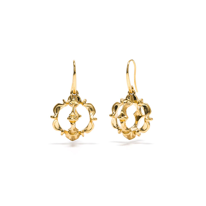 Bliss Ruffle Urchin Earrings in Gold