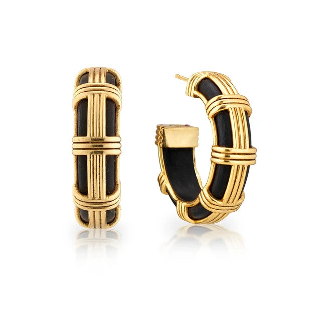 Gaia Cage Hoop Earrings-Teak