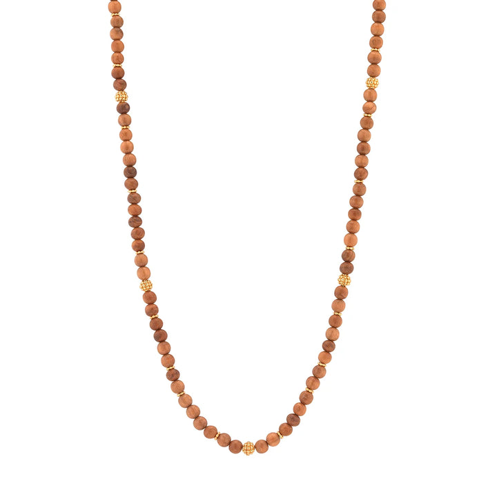 Berry Single Strand Beads Necklace, 32" - Teak