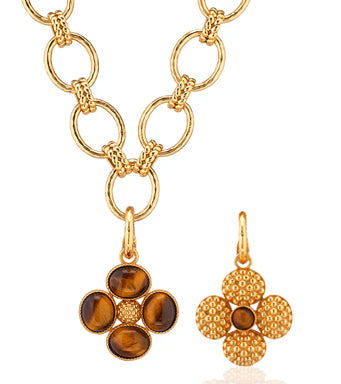Berry Clover Double-Sided Pendant