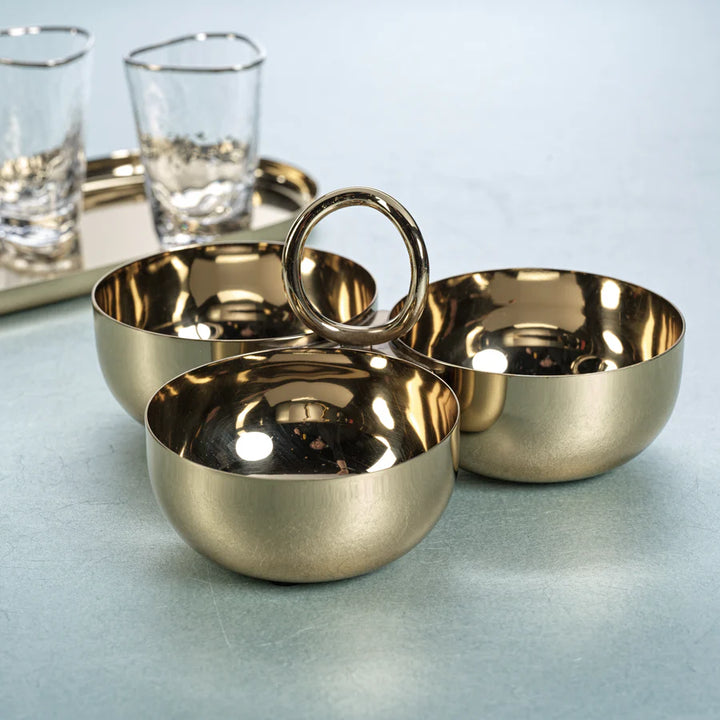 Cocktail Condiment Bowl Set - Polished Gold