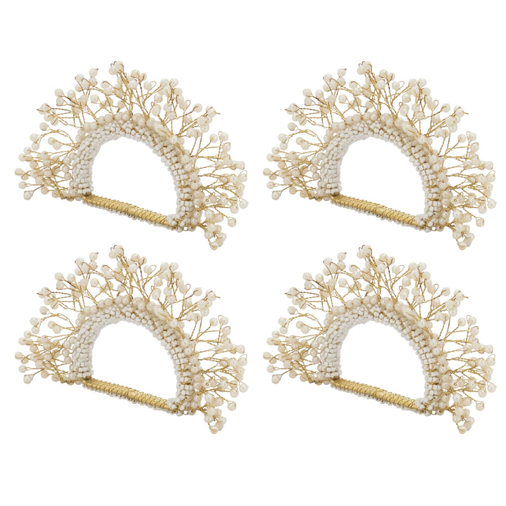 Pearl Crown Napkin Ring, Set of 4