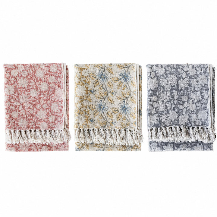 Hand-Loomed Cotton Block Print Throw