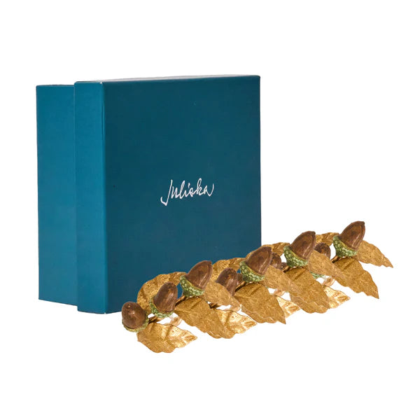 Forest Walk Acorn Napkin Rings, Set of 4