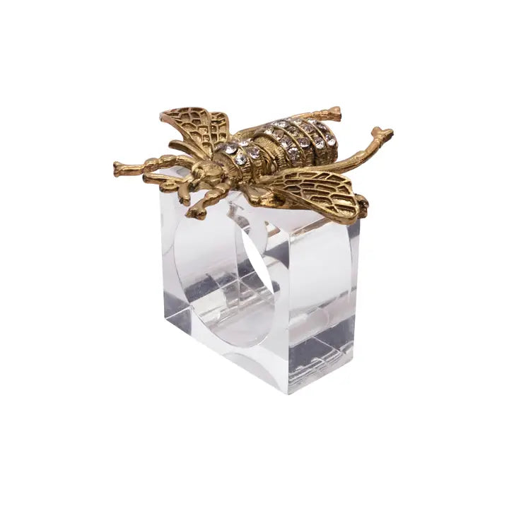 Buzzing Bee Beaded Napkin Rings, Set/4