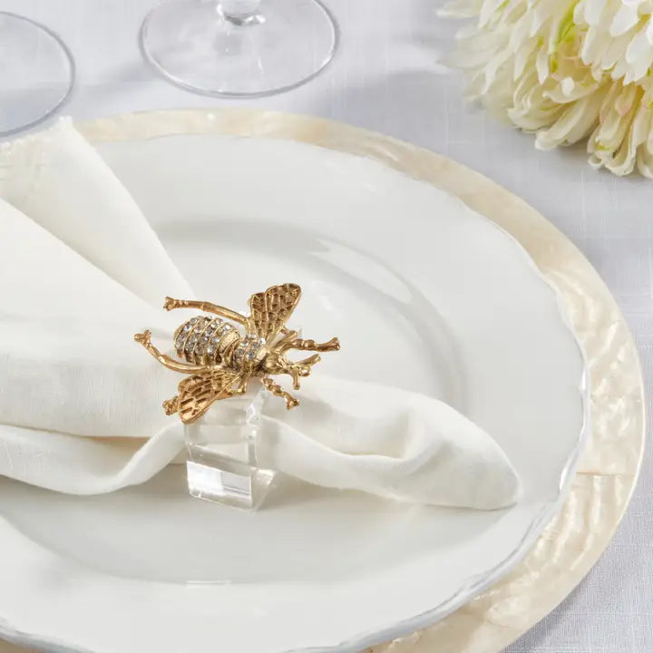 Buzzing Bee Beaded Napkin Rings, Set/4