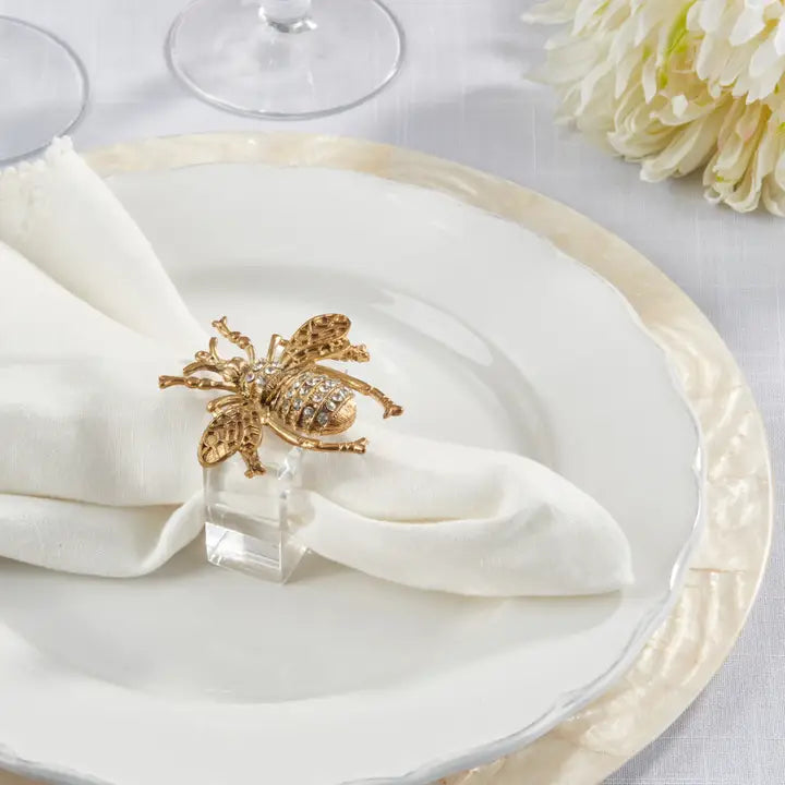 Buzzing Bee Beaded Napkin Rings, Set/4