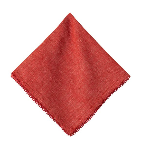 Berry Trim Linen Napkins set/4 Assorted Colors Available