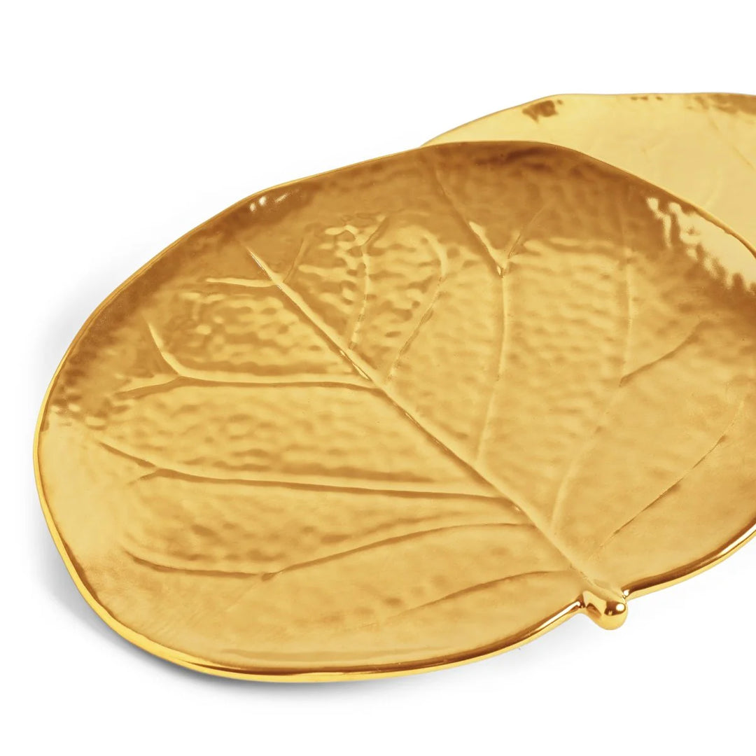 Botanical Leaf Gold Tidbit Plates Set of 4