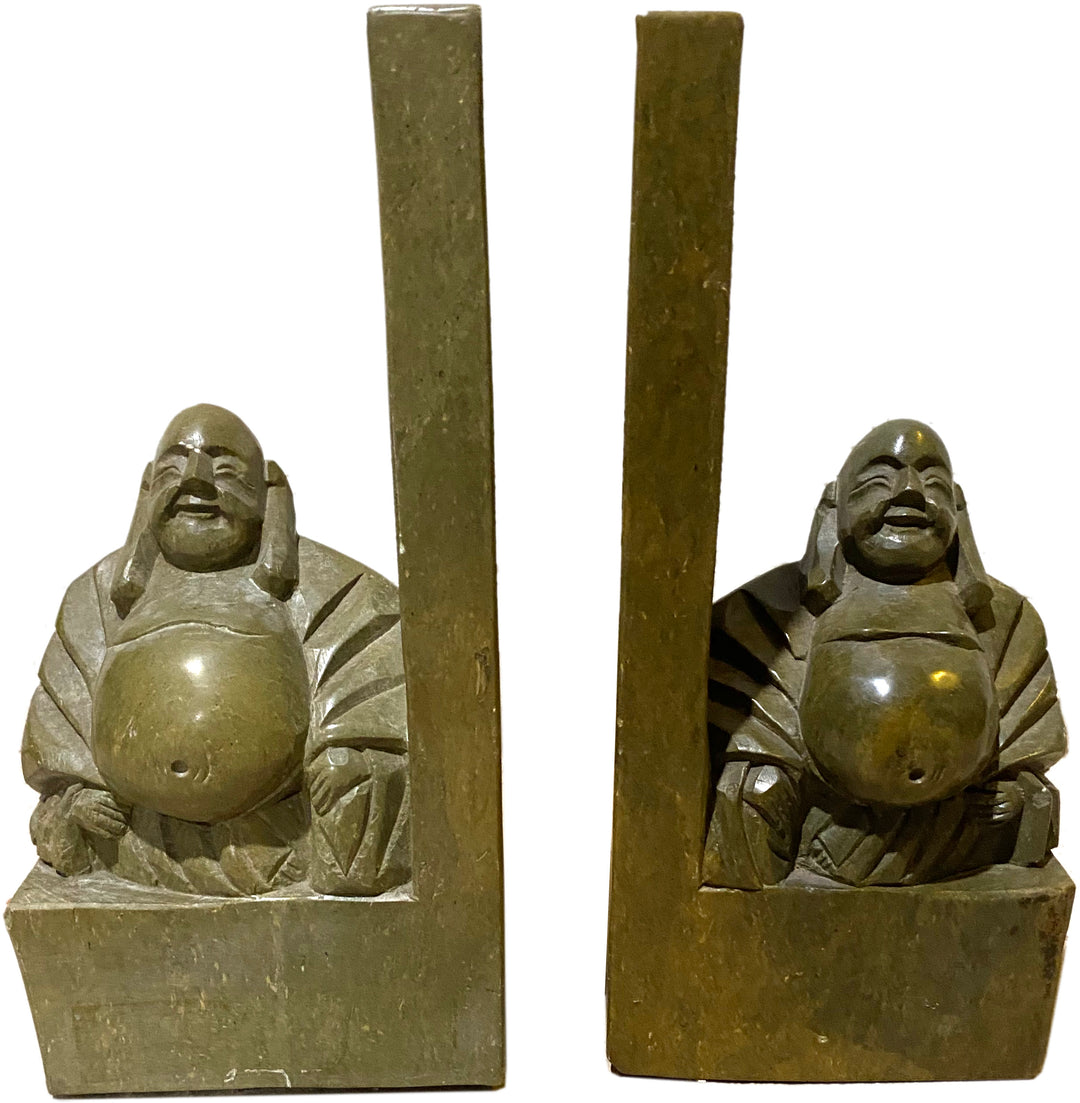 Pair Soapstone Buddah Bookends