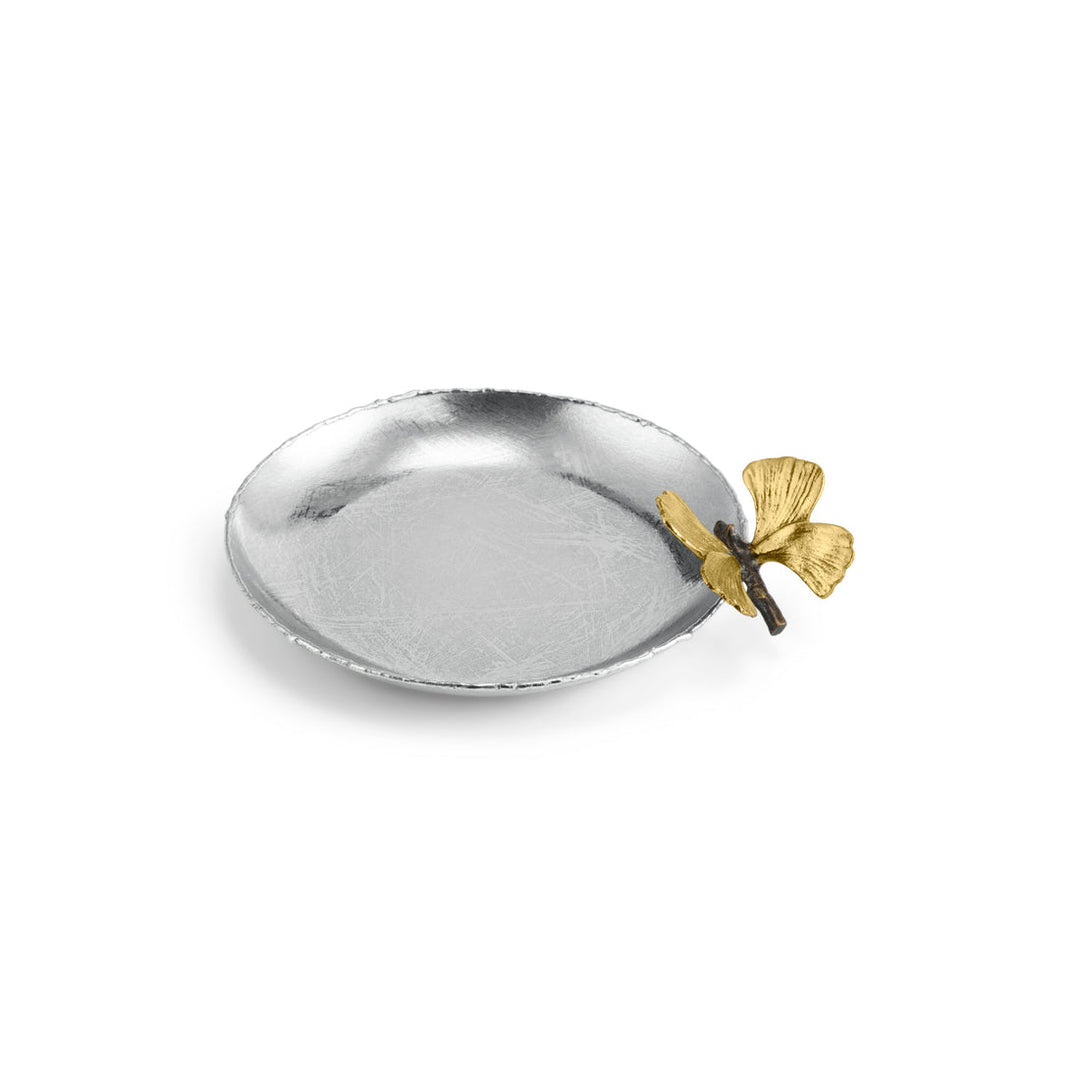 Butterfly Ginkgo Round Trinket Tray - Stainless Steel