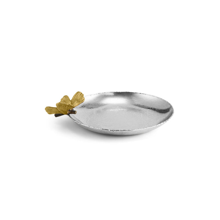 Butterfly Ginkgo Round Trinket Tray - Stainless Steel