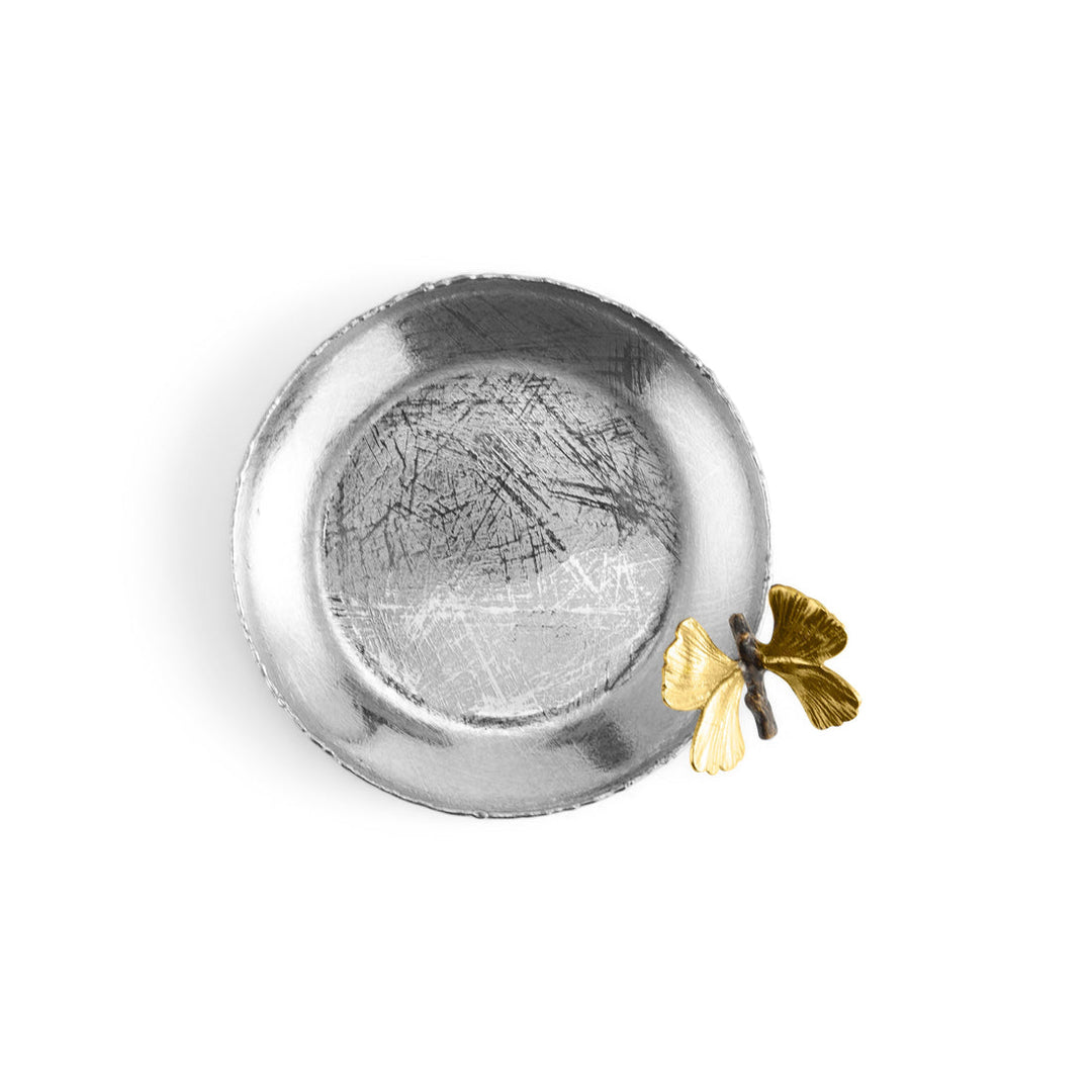 Butterfly Ginkgo Round Trinket Tray - Stainless Steel