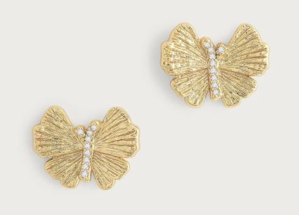 Butterfly Gold Stud Earrings