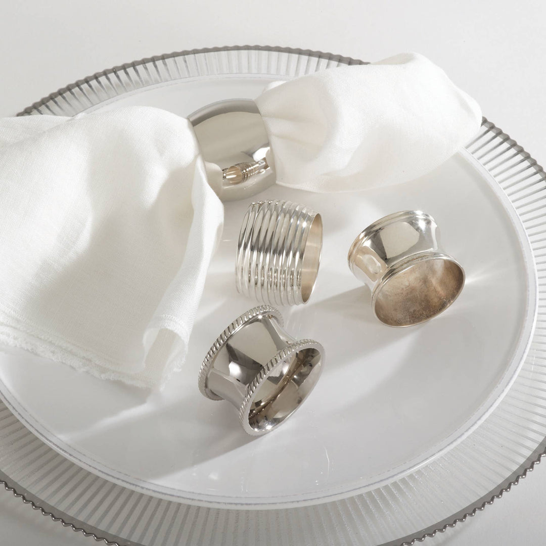 Polished Silver Napkin Rings – Set of 4