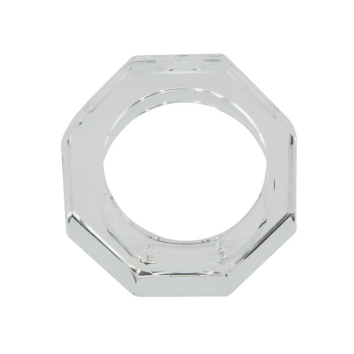 Faceted Crystal Napkin Rings – Set of 4