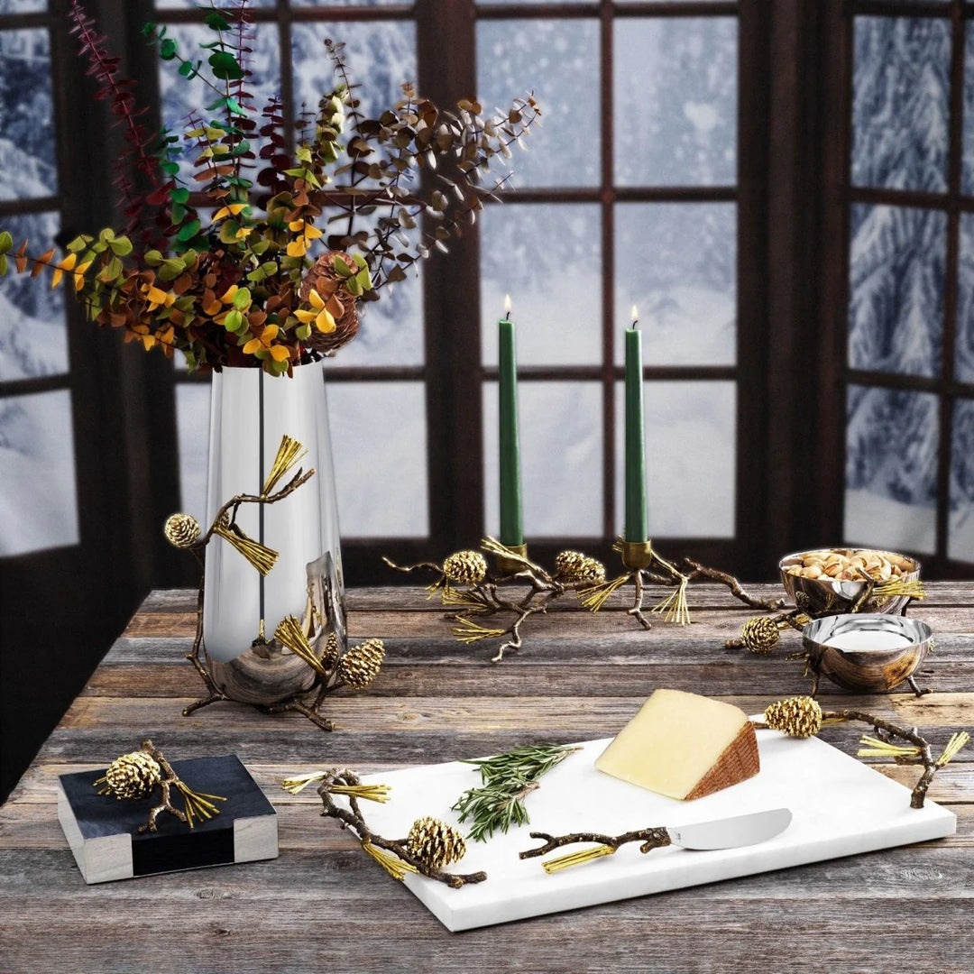 Pine Cone Cheese Board with Knife