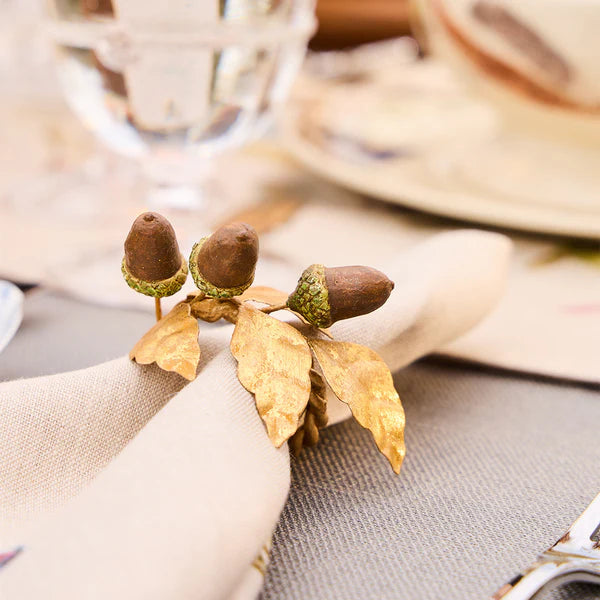 Forest Walk Acorn Napkin Rings, Set of 4