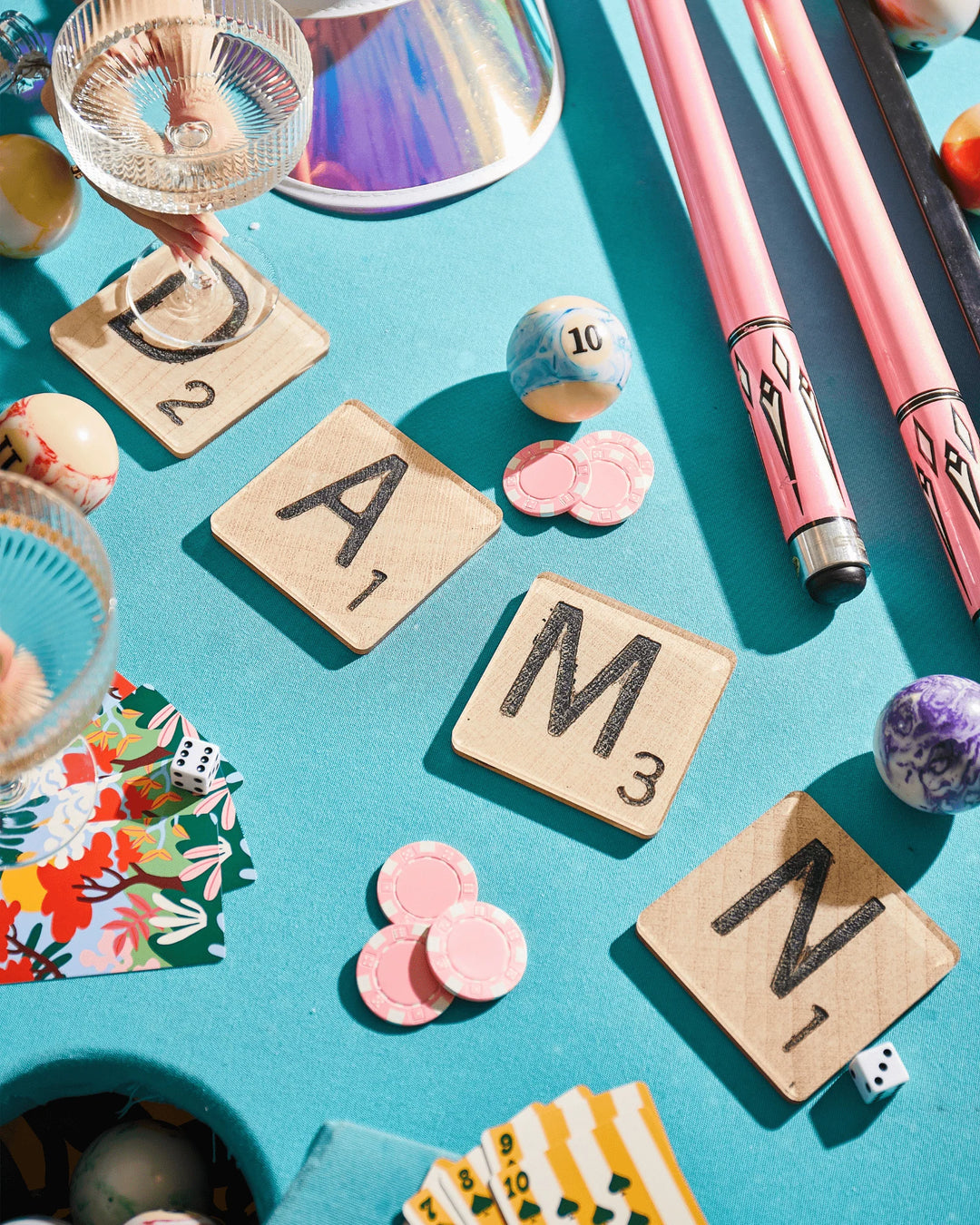 Damn Scrabble Tile Coaster Set